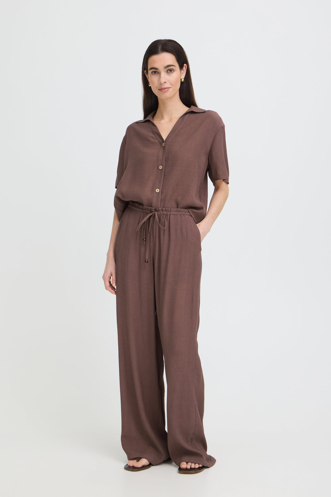 Byoung Brown Rolo Trousers