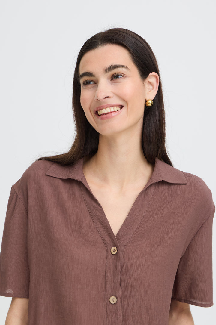 Byoung Brown Rolo Shirt