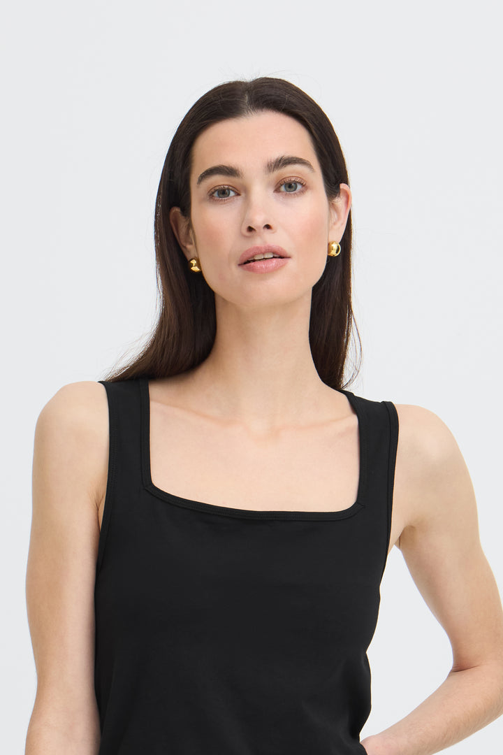Byoung Black Square Neck Vest