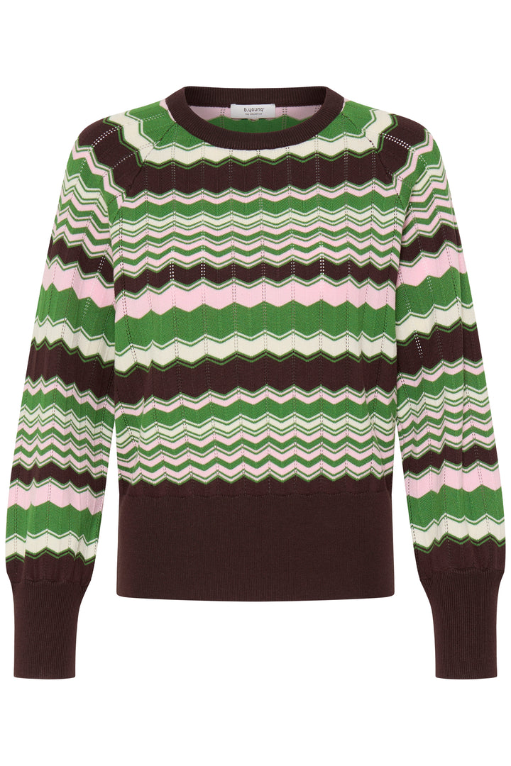 Byoung Green Zig Zag Pointelle Jumper