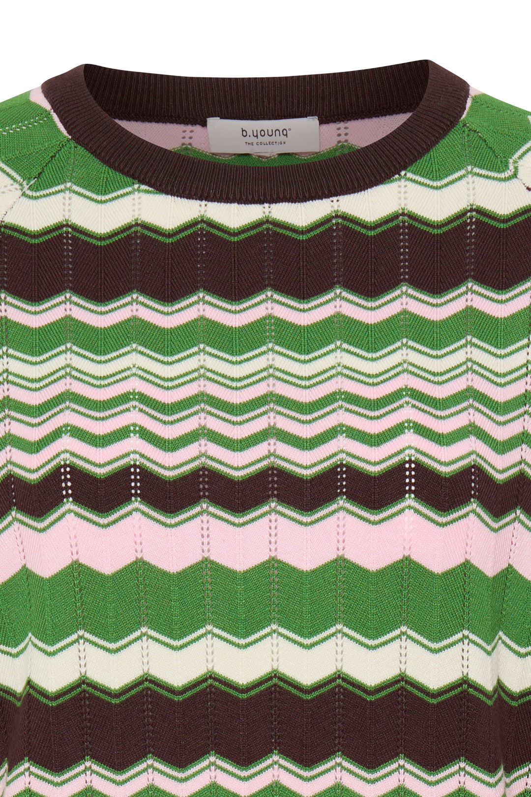 Byoung Green Zig Zag Pointelle Jumper