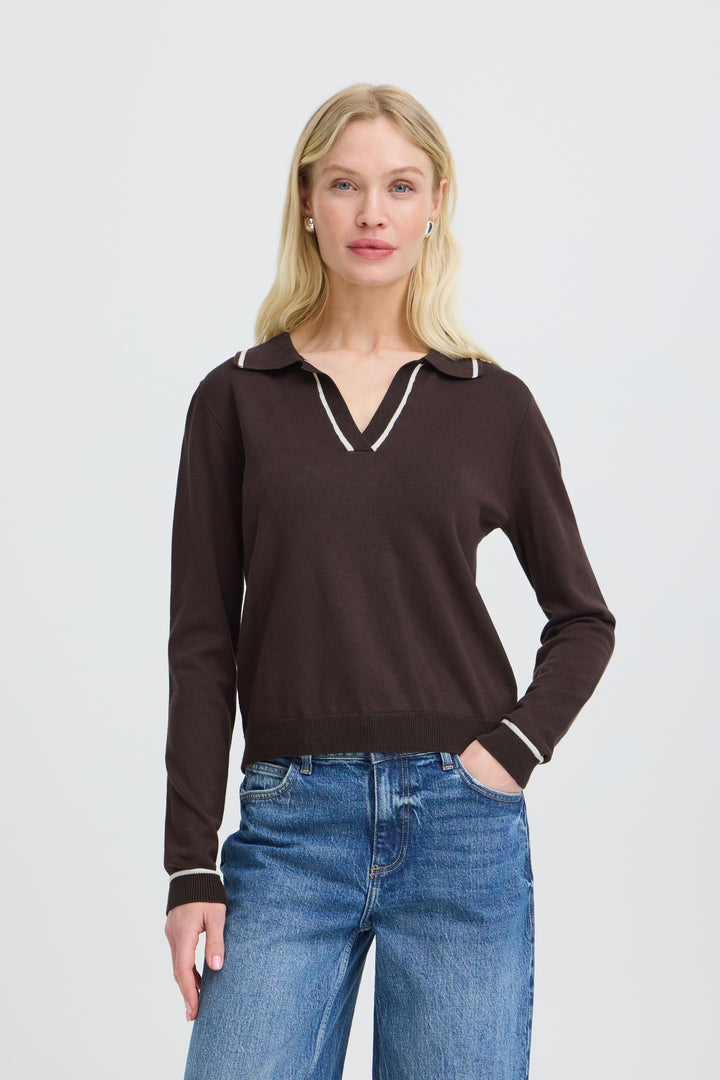 Byoung Chocolate V Neck Morla Polo