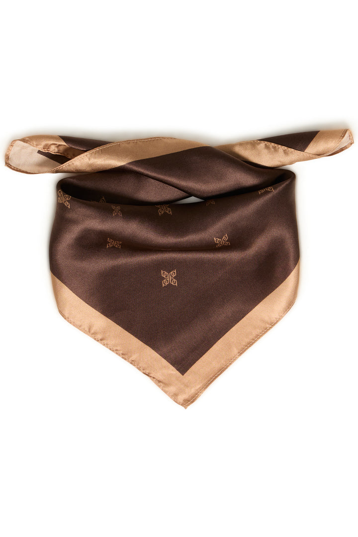 Byoung Brown Silk Neck Scarf