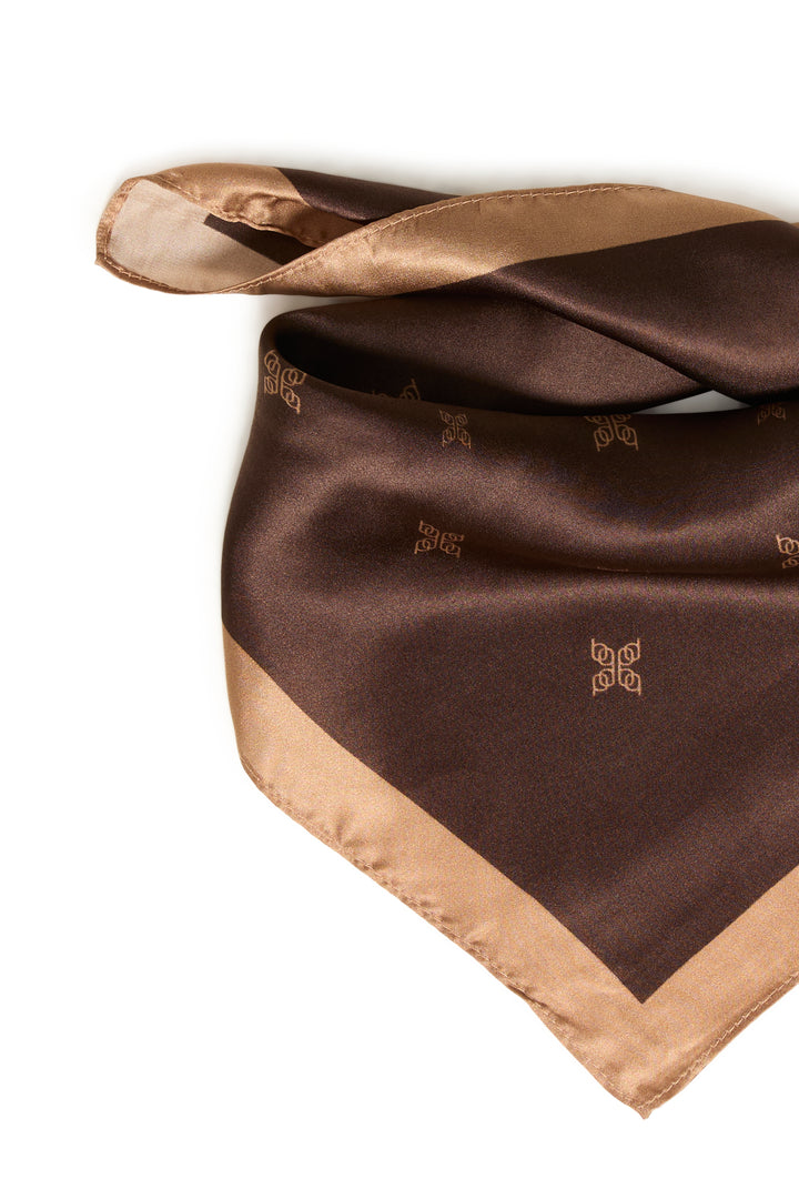 Byoung Brown Silk Neck Scarf