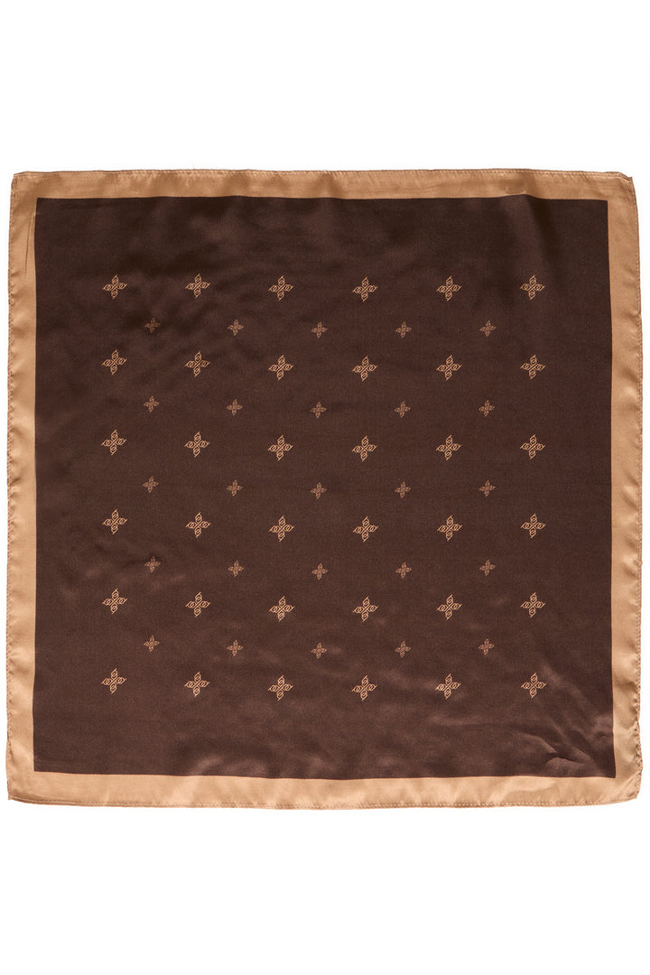 Byoung Brown Silk Neck Scarf