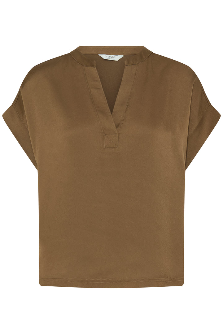 Byoung Sepia Satin Selita Blouse