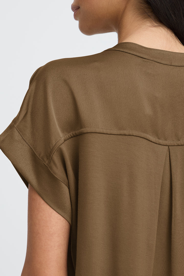 Byoung Sepia Satin Selita Blouse