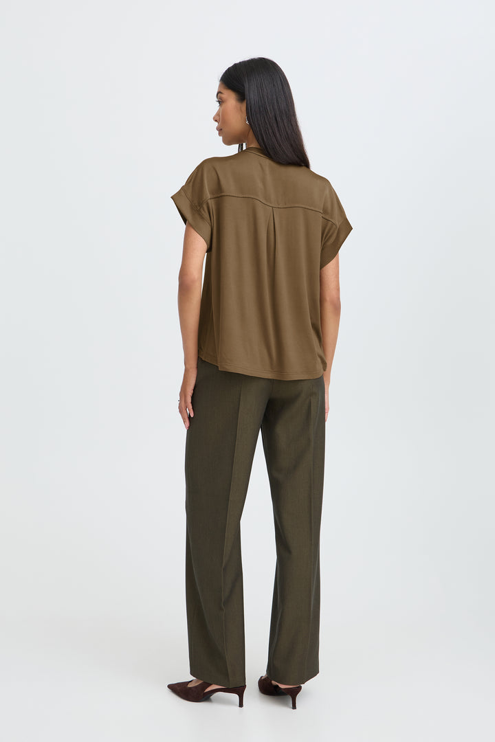 Byoung Sepia Satin Selita Blouse
