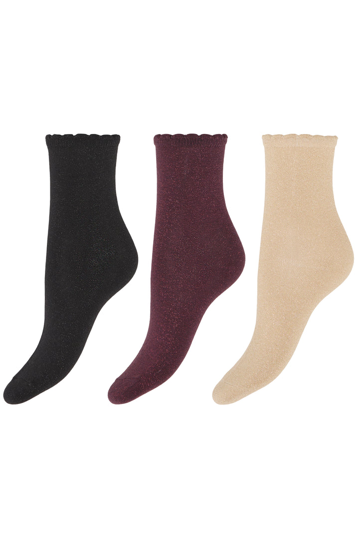 Byoung Pack 3 Lurex Socks - Various Colours