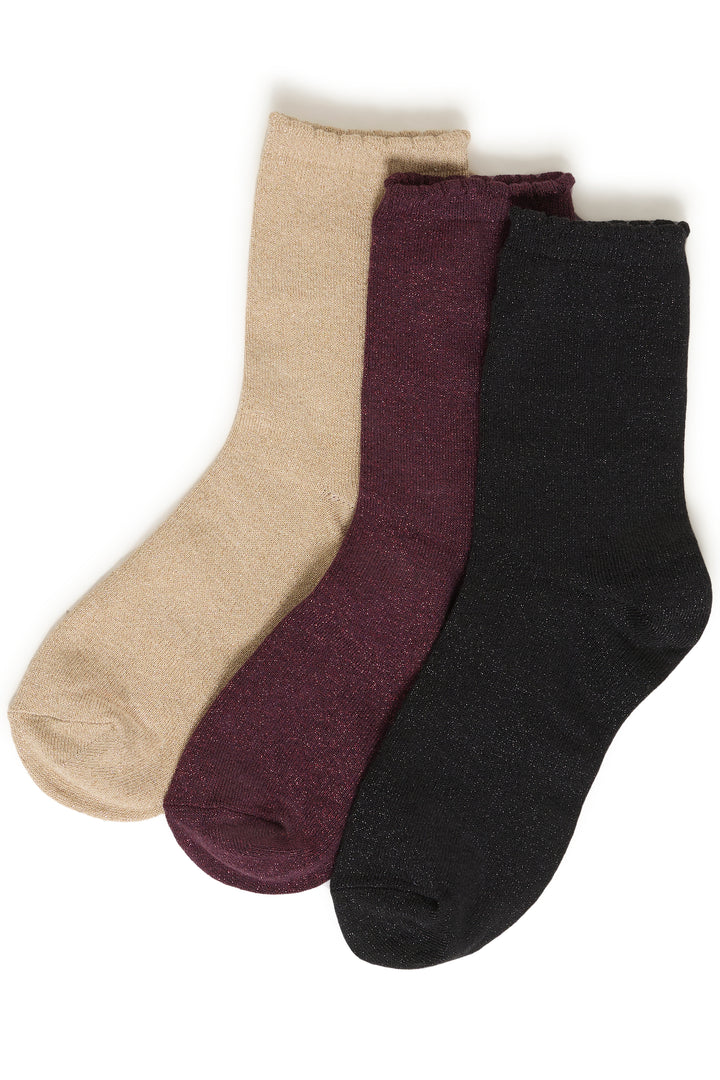 Byoung Pack 3 Lurex Socks - Various Colours