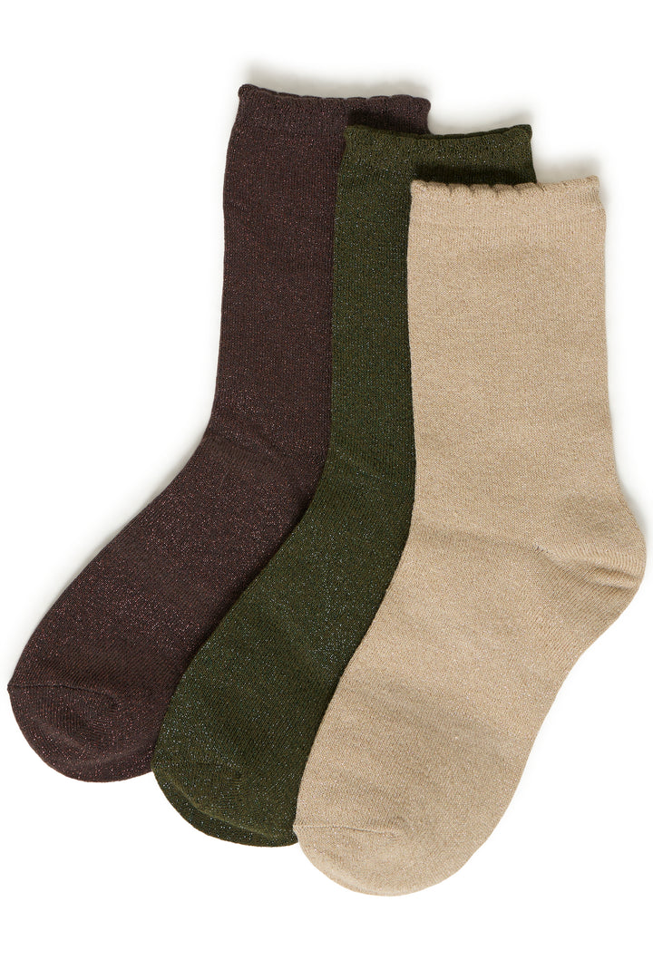 Byoung Pack 3 Lurex Socks - Various Colours