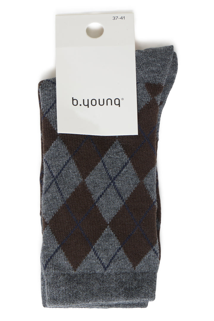 Byoung Grey Patterned Valora Socks