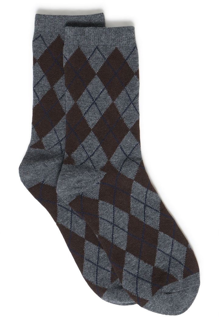 Byoung Grey Patterned Valora Socks