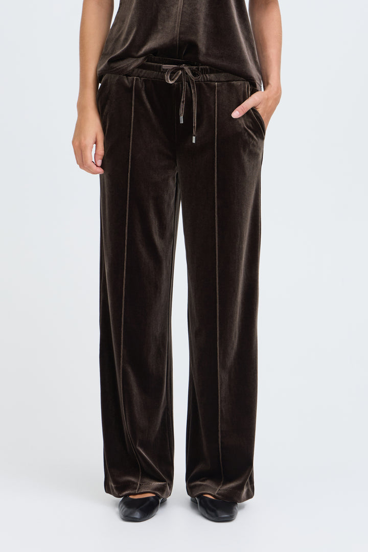 BYoung Brown Velour Trousers