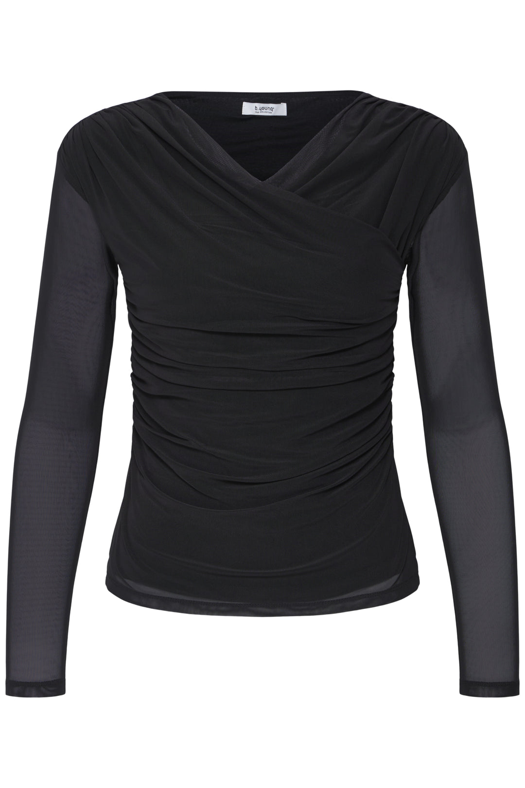 BYoung Black Toa Mesh Top