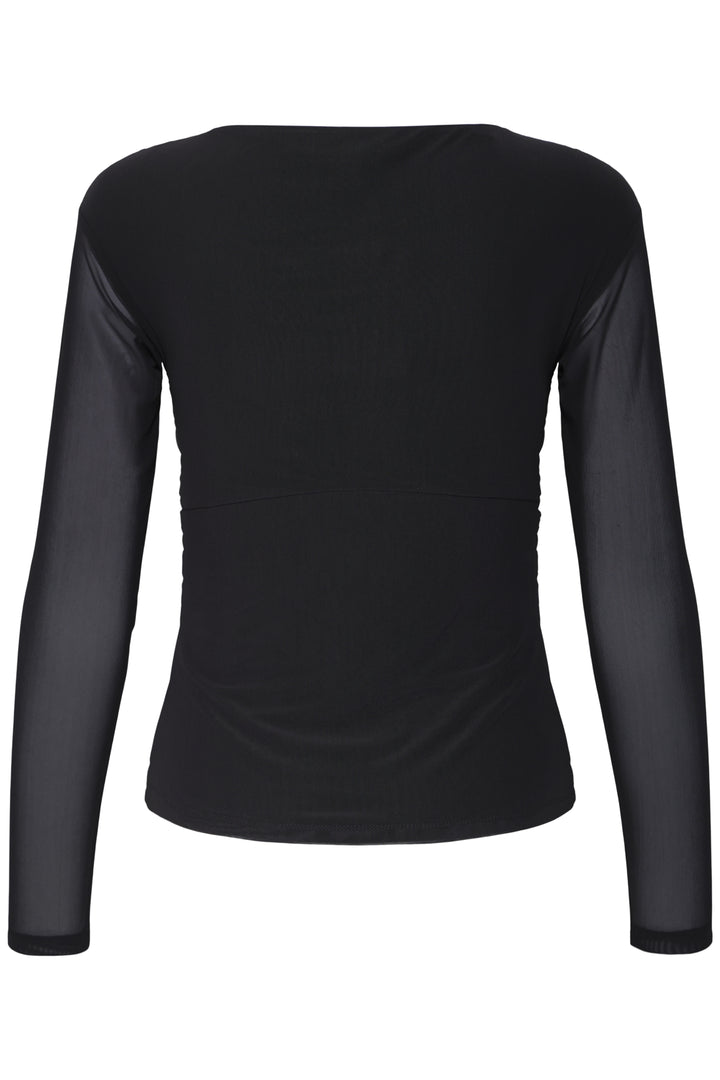 BYoung Black Toa Mesh Top
