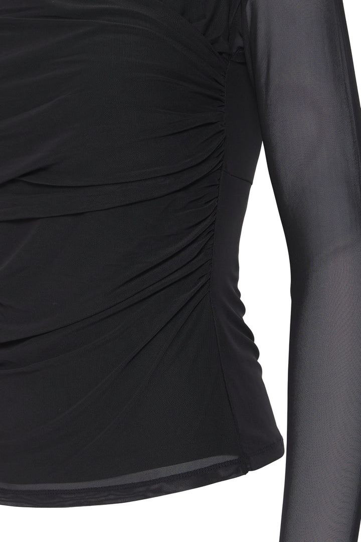 BYoung Black Toa Mesh Top