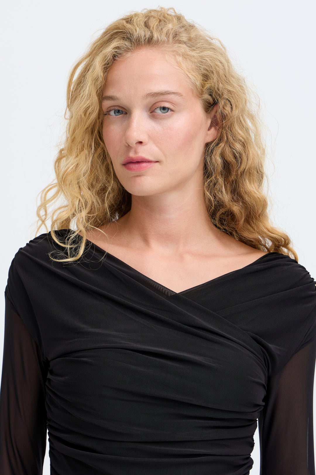 BYoung Black Toa Mesh Top