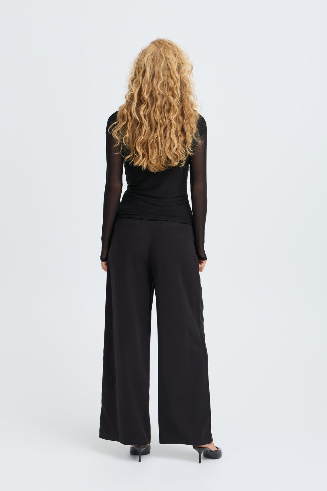 BYoung Black Toa Mesh Top