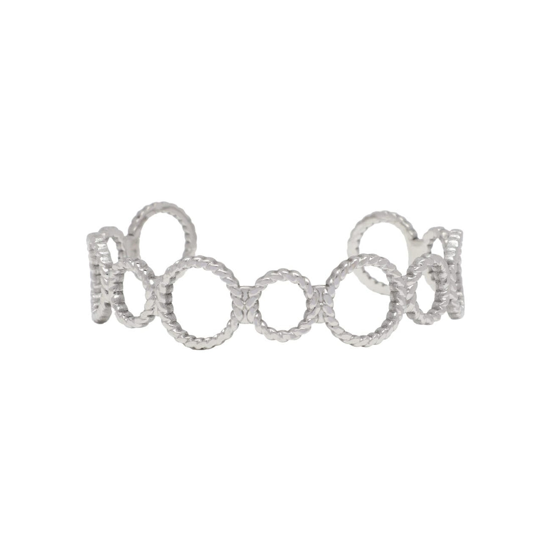 Waterproof Silver Rope Circles Bangle