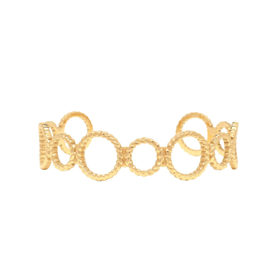 Waterproof Gold Rope Circles Bangle