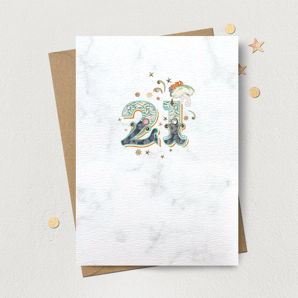 21 Age Number Card