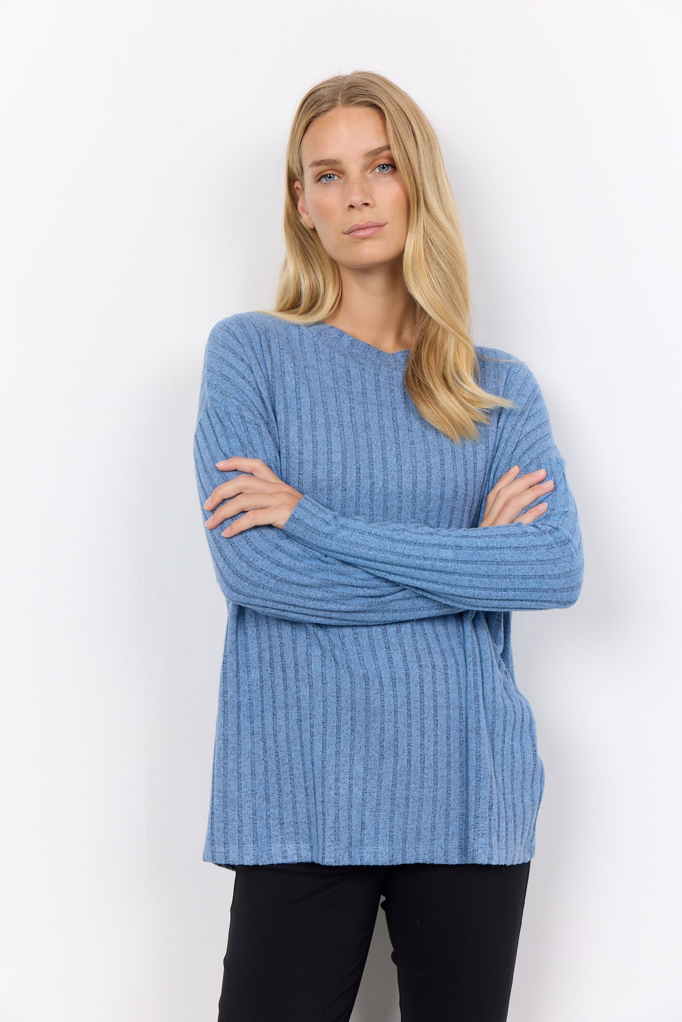 SC Blue Ribbed Ane Top
