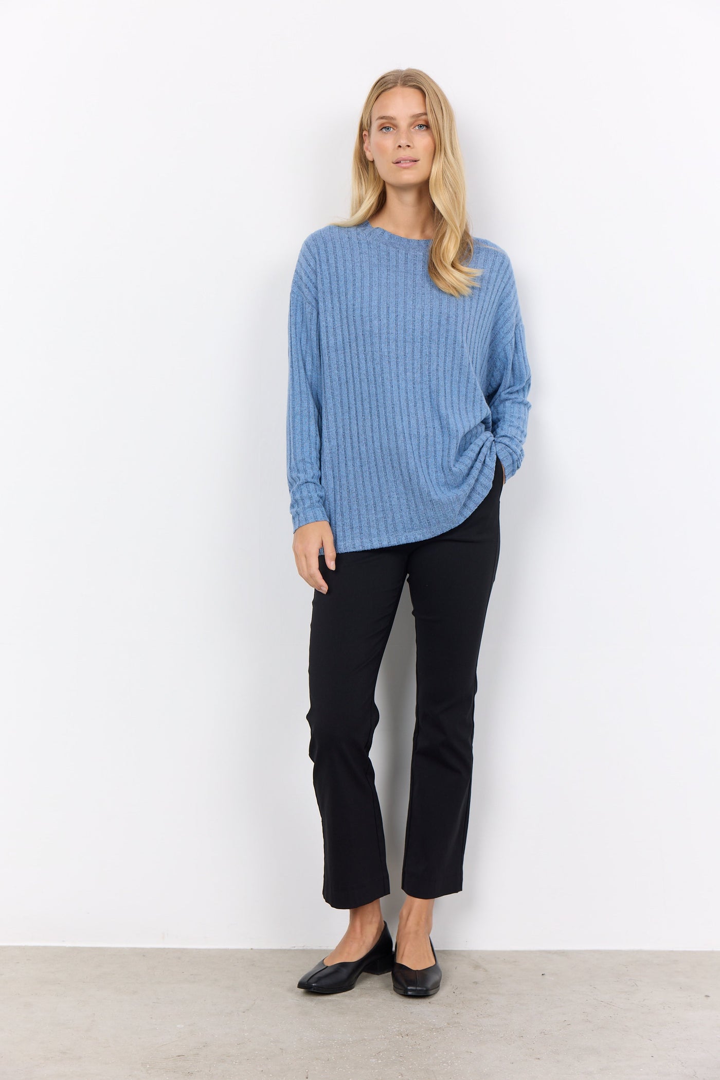 SC Blue Ribbed Ane Top
