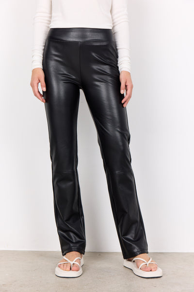 SC Black Faux Leather Haida Trousers