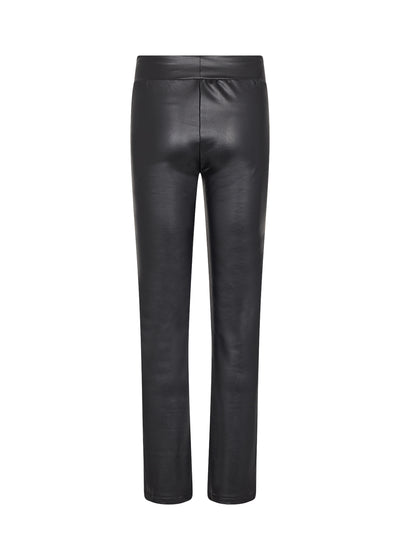 SC Black Faux Leather Haida Trousers