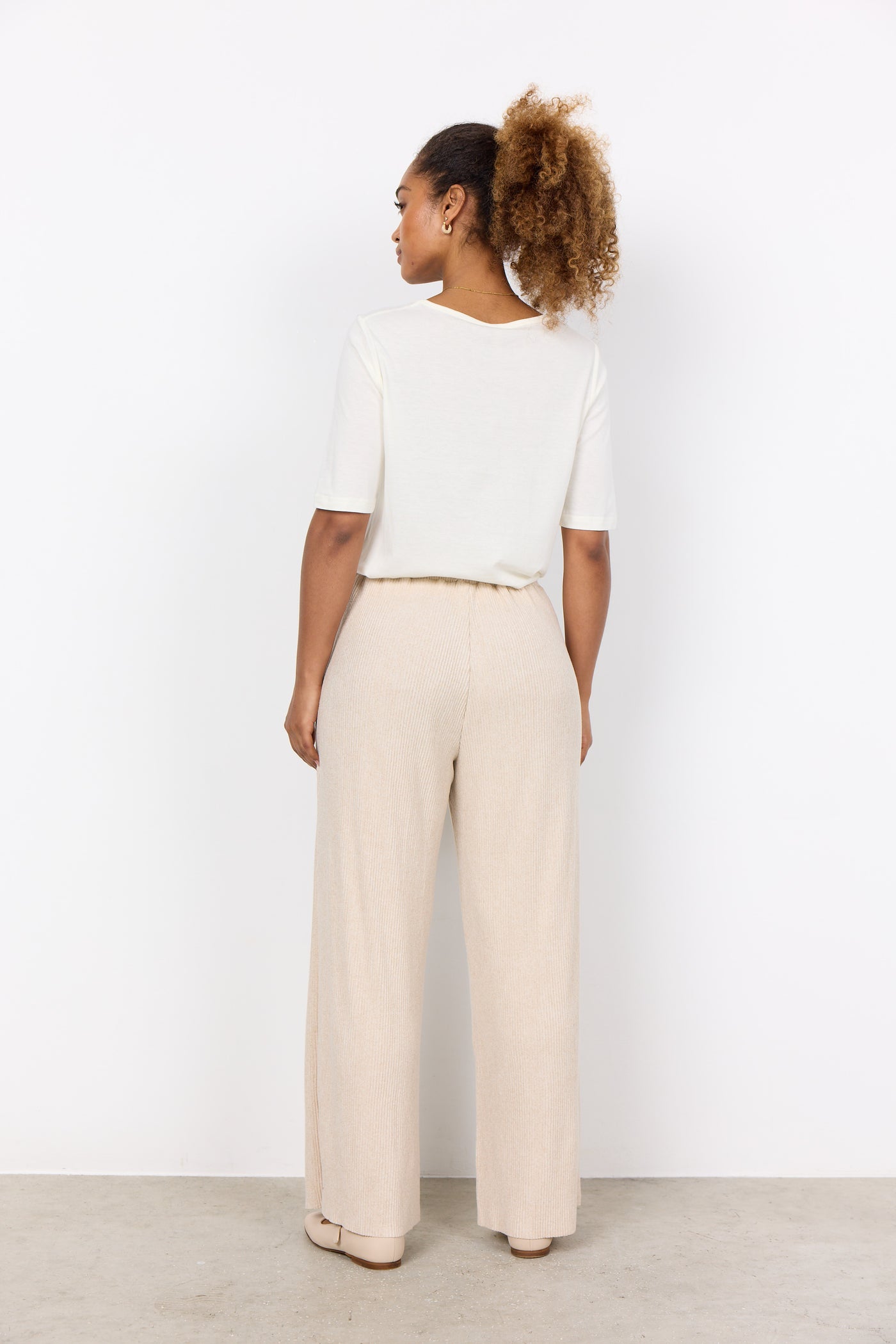 SC Cream Ribbed Inas Trousers