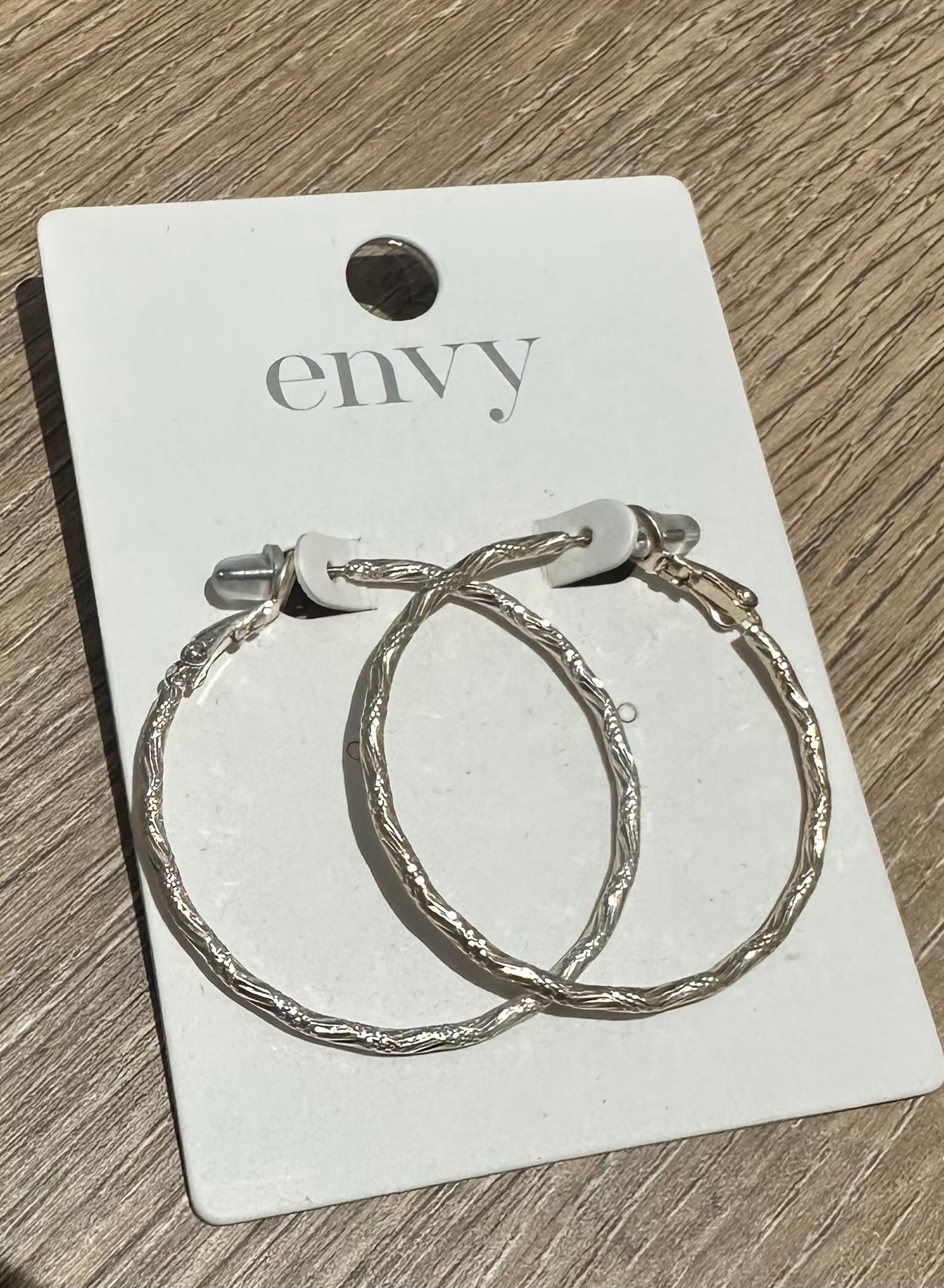 Pale Gold Textured Hoop Earrings