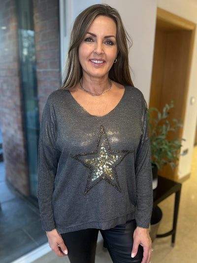 Grey & Gold Star Foil Top