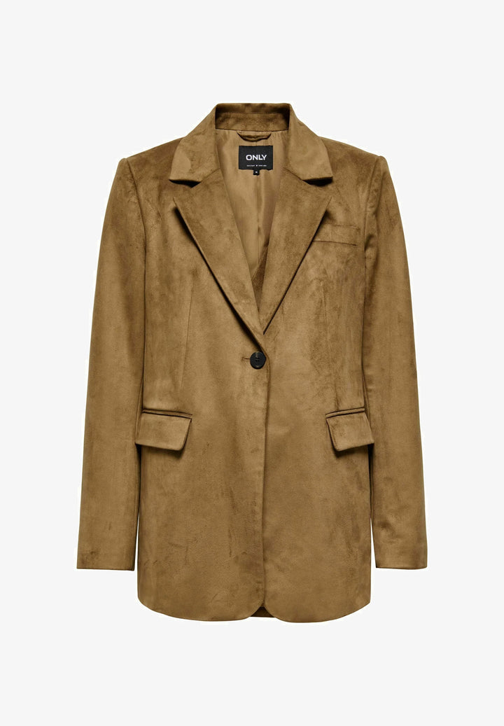 ONLY Tan Faux Suede Blazer