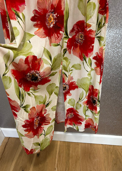 Red Floral Tie Front Dress