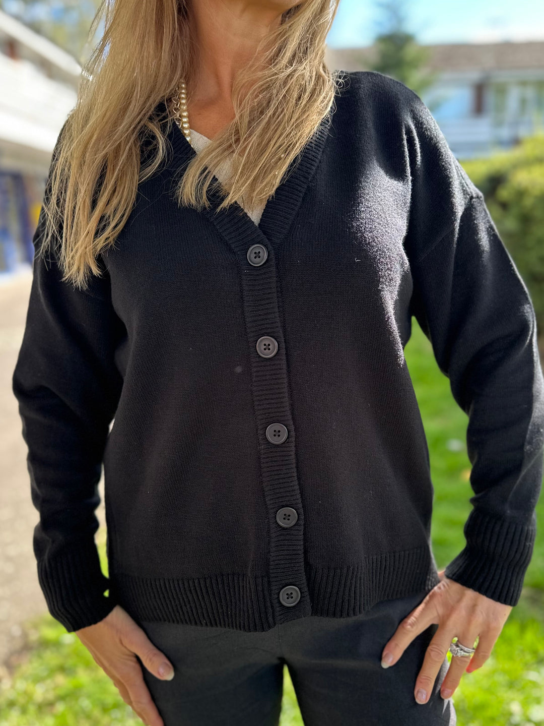 Fransa Black Rosel Cardigan