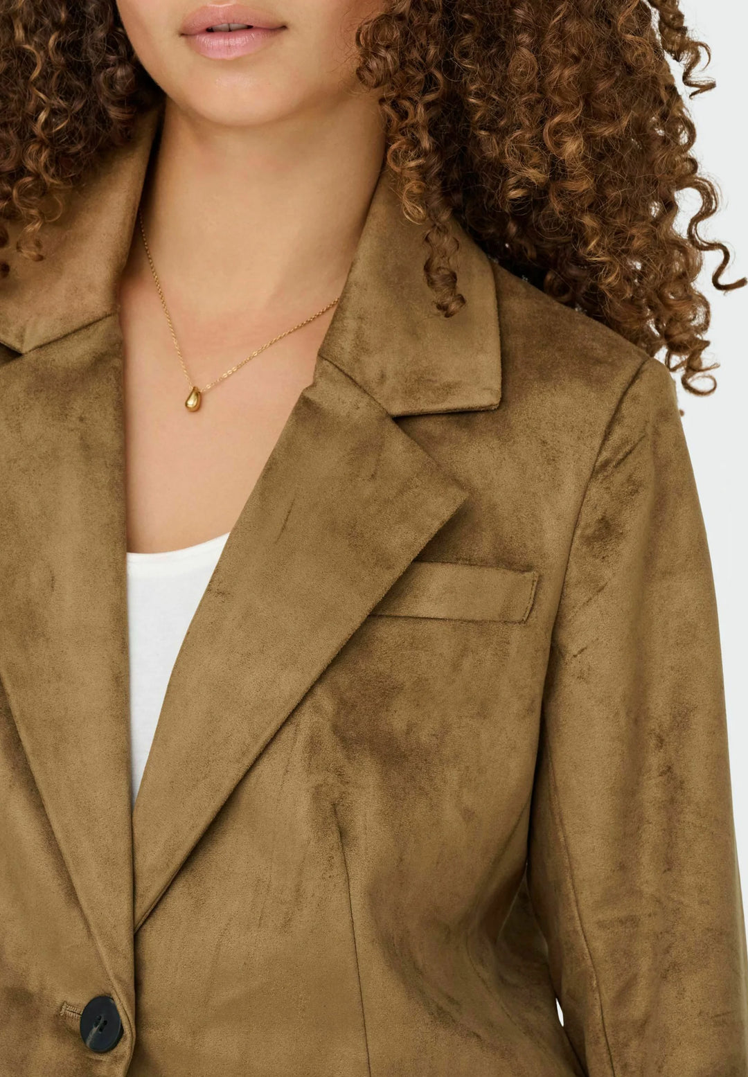 ONLY Tan Faux Suede Blazer