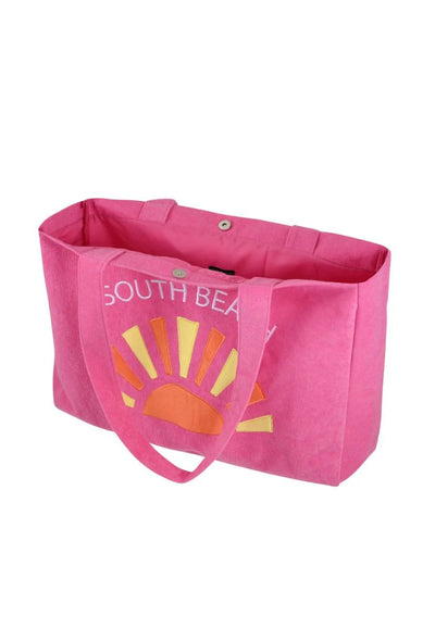 Pink Sunrise Towelling Tote Bag