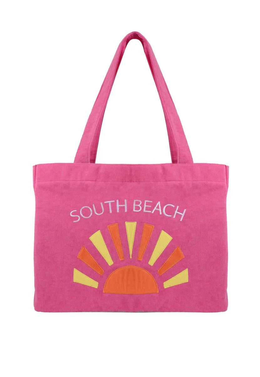 Pink Sunrise Towelling Tote Bag