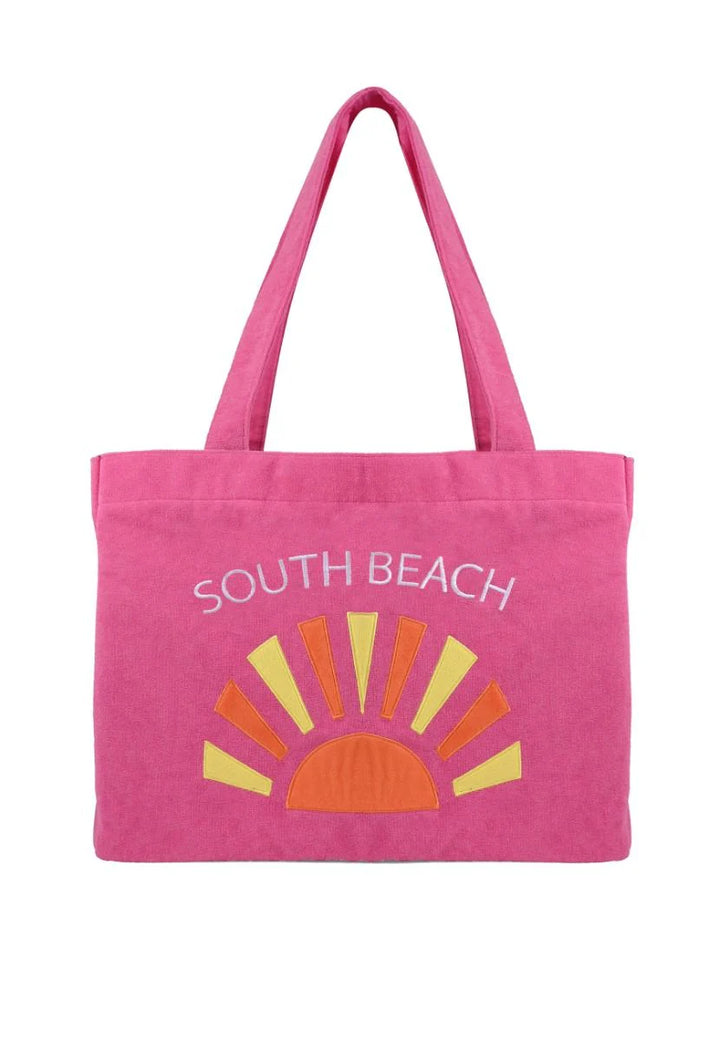 Pink Sunrise Towelling Tote Bag