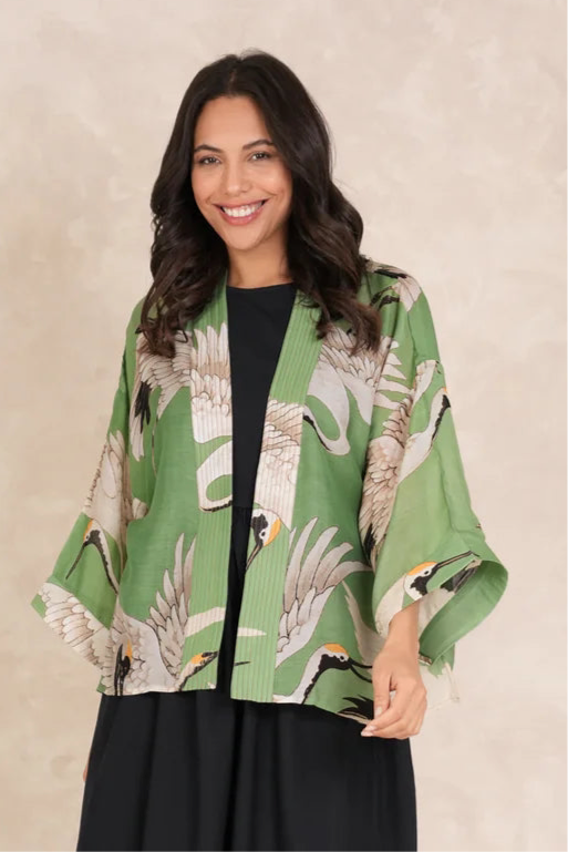 Stork Pea Green Kimono