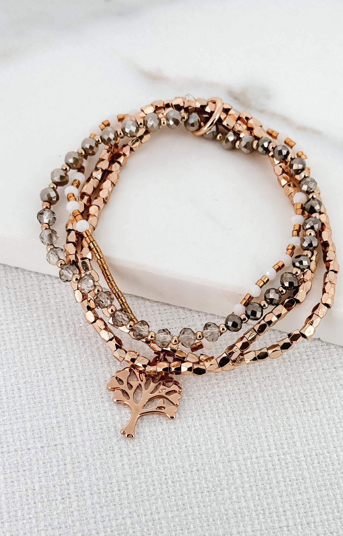 Gold Tree Of Life Layered Bracelet