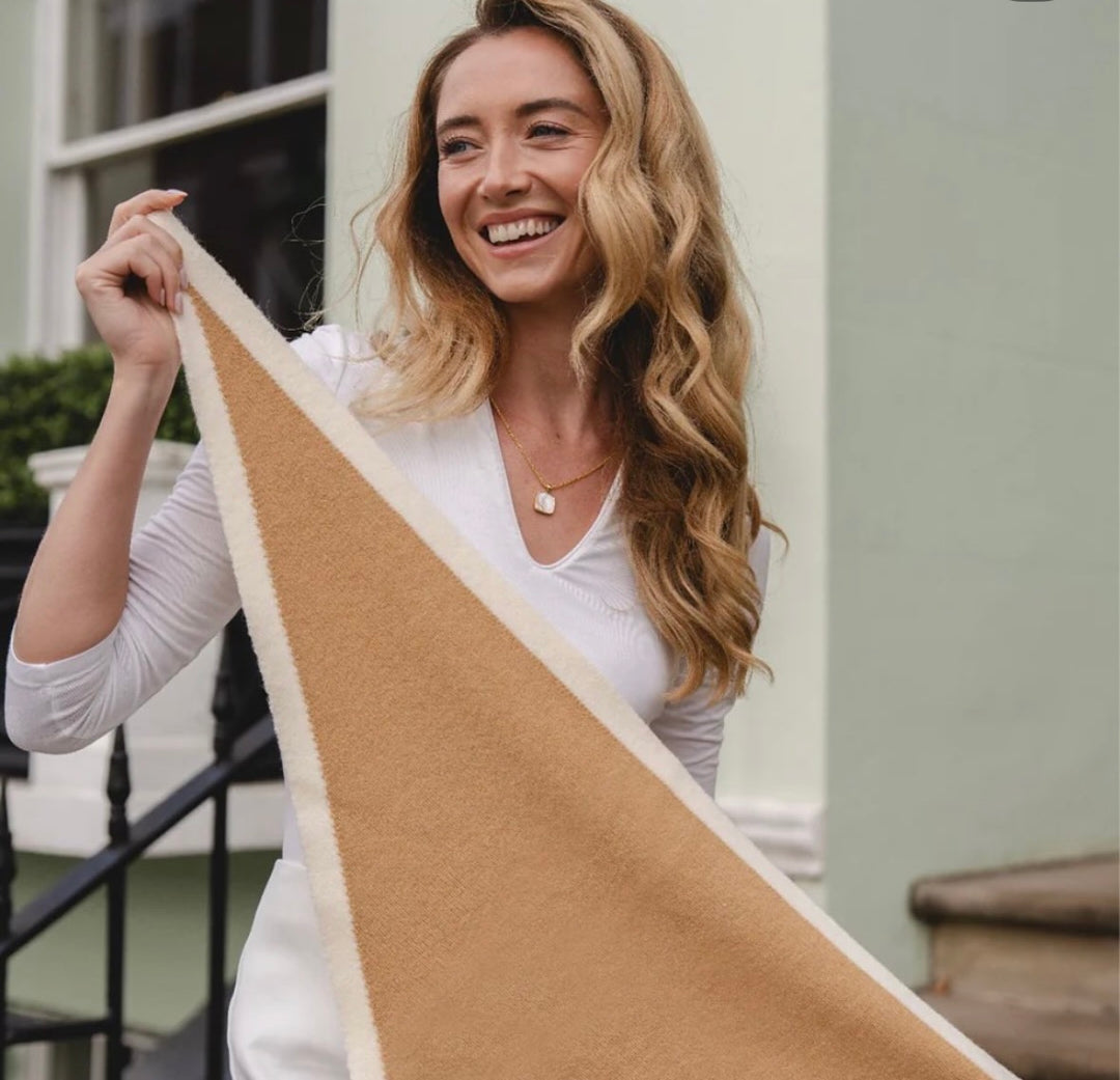 Latte Triangle Knitted Scarf