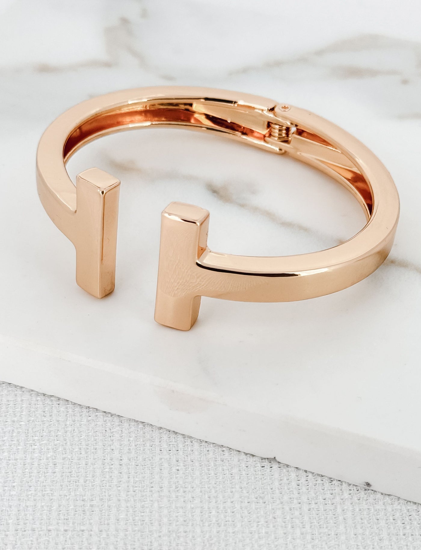 Gold Bar Bangle Bracelet