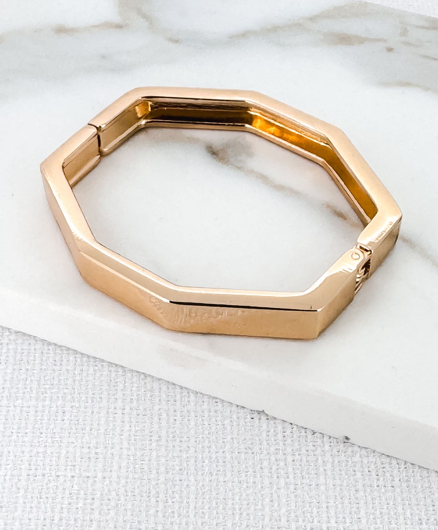 Gold Octagon Bangle Bracelet