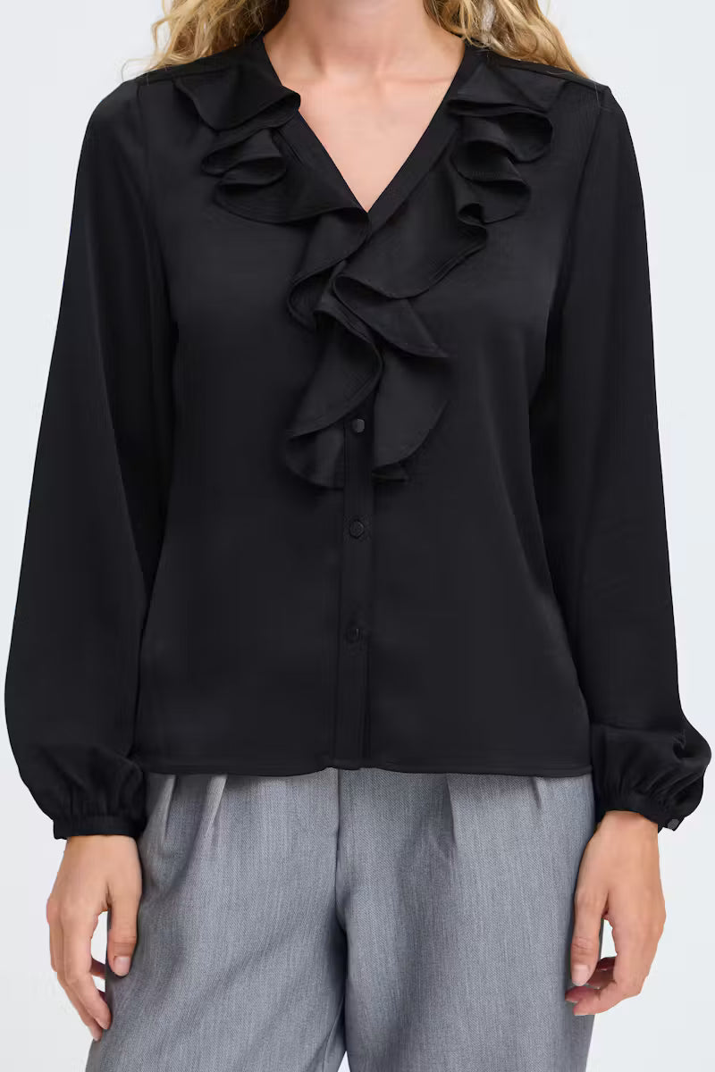 BYoung Black Isa Satin Blouse