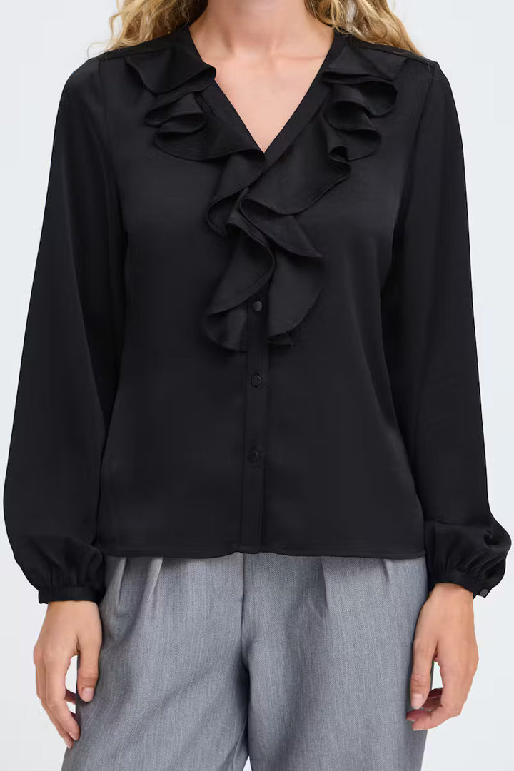 BYoung Black Isa Satin Blouse