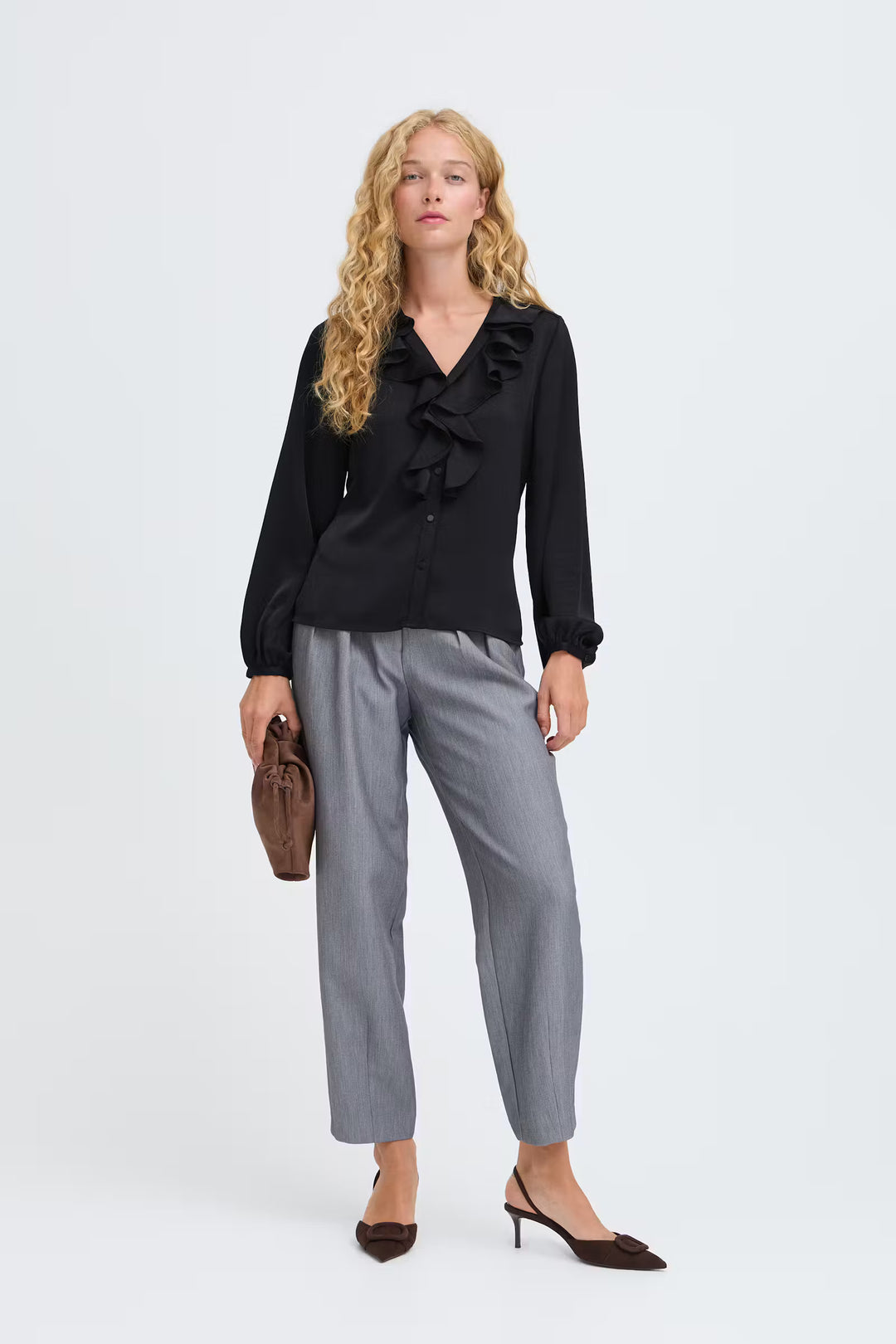 BYoung Black Isa Satin Blouse