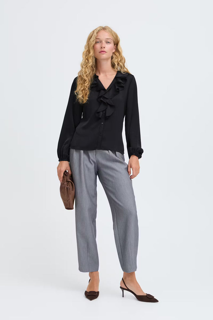 BYoung Black Isa Satin Blouse