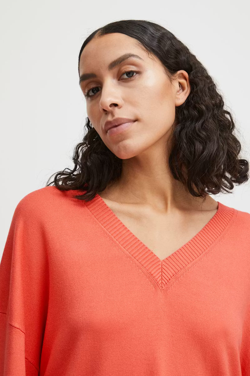 BYoung Cayenne V Neck Morla Top